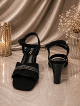 صندل عصري بكعب متوسط الارتفاع MB-5272 - اسود - 36