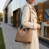 شنطة يد وسط  بخيارات متعددة PRQ - 2949 - كاكي