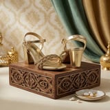 صندل كعب أنيق بخيارات متعددة MB-4662 - ذهبي - 38
