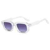 نظارات شمسية رجالية مستطيلة الشكل بإطار من البولي كربونات - لون العدسات: purple