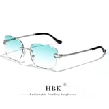 نظارات HBK الشمسية بدون إطار - لون العدسات: C01 Silver Green