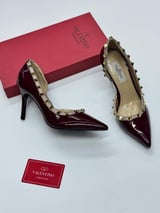 حذاء نسائي كعب ماركة فلنتينو - v01 - عنابي