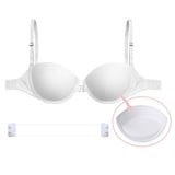 Firm Cup Padded Bra with Transparent Back – Front Closure - 85/38 - White