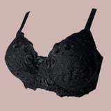 Embroidered Bra with Underwire Support - Cup B - 95/42 - B - Black