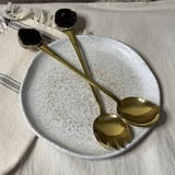 Gold Salad Serving set - darkred - 30 Cm