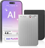 مسجل صوت ذكي PLAUD Note باللون الفضي مع حافظة مغناطيسية أنيقة، يدعم ال