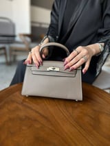 Kelly Bags With Strap - Kahki