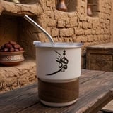 كوب ستيل بالمزاز بكتابات مميزة - ابيض