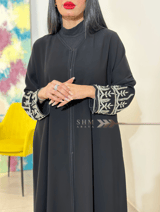 عباية بتطريز على الكم - فضي - فضي - 50