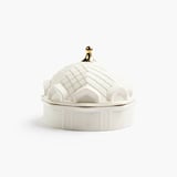 Ceramic decorative vase with lid - WHITE