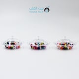 صحون حلى بلاستيك مع الغطاء ، شده 5 قطع  - وردة - شدة واحدة - 5 حبات - شفاف