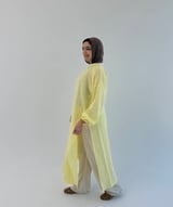 Side Slit Dress - yellow - L