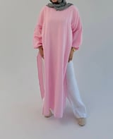 Side Slit Dress - Pink - XL
