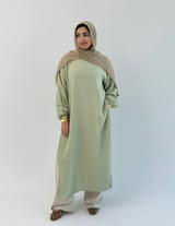 Side Slit Dress - Mint Green - S