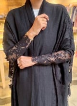 عباية بشت دانتيل - أسود