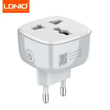 مقبس حائط ذكي LDNIO - تحكم Wi-Fi، زر تشغيل يدوي، ودعم أنظمة المنازل الذكية (Tuya/Google Home) - EU