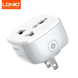 مقبس حائط ذكي LDNIO - تحكم Wi-Fi، زر تشغيل يدوي، ودعم أنظمة المنازل الذكية (Tuya/Google Home) - US
