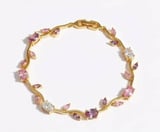 Tulip bracelet - pink& purple Gold