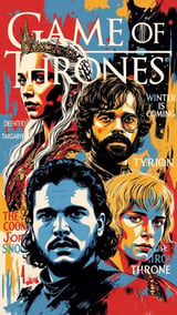 لوحة مسلسل Game of Thrones - بوستر مقاس 30*21 /A4 - مع ايطار