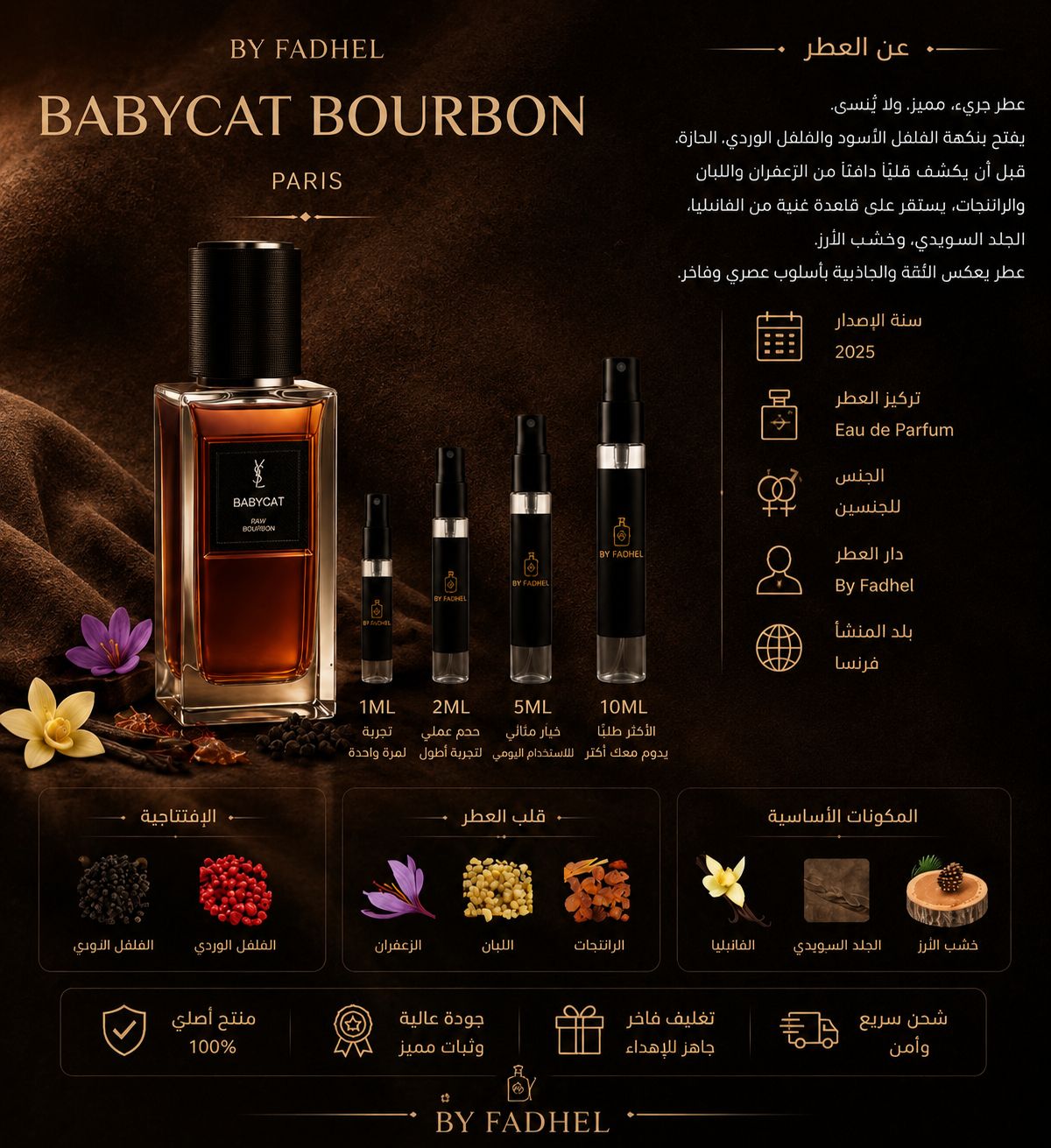 عينة عطر بيبيكات بوربون سان لوران babycat bourbon ysl - صورة 2