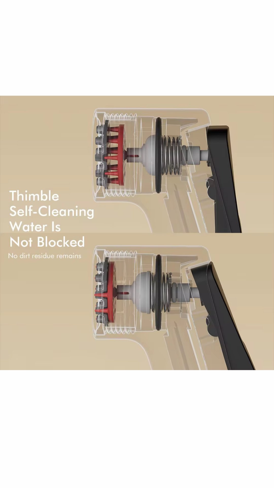 Self-cleaning hand spray with base and high-pressure hose - Image 4