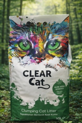 رمل قطط كلير كات (Clear Cat) برائحة الألوفيرا - 10L - صورة 1