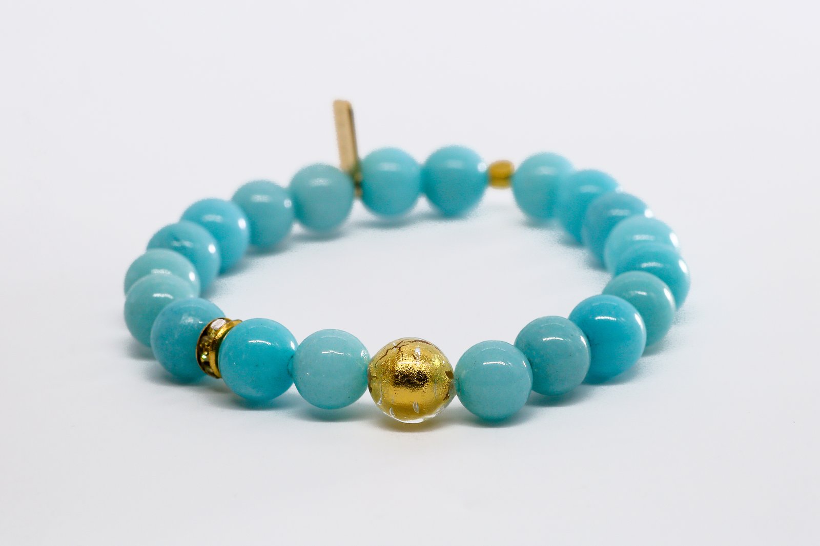 GOLD TORQUOISE BRACELET 