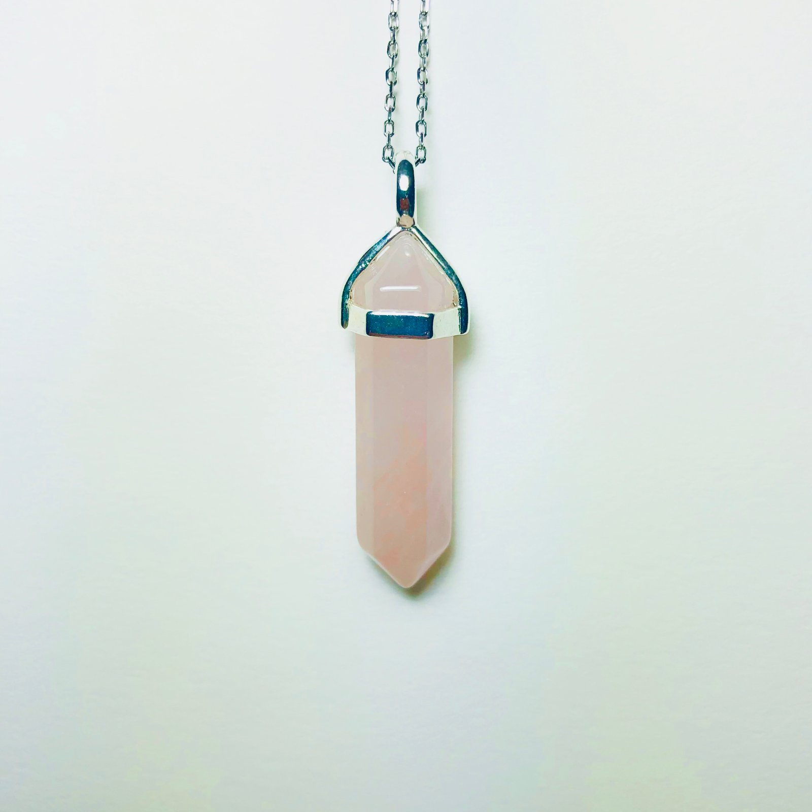 NATURAL ROSE QUARTZ STONE NECKLACE  - Image 1