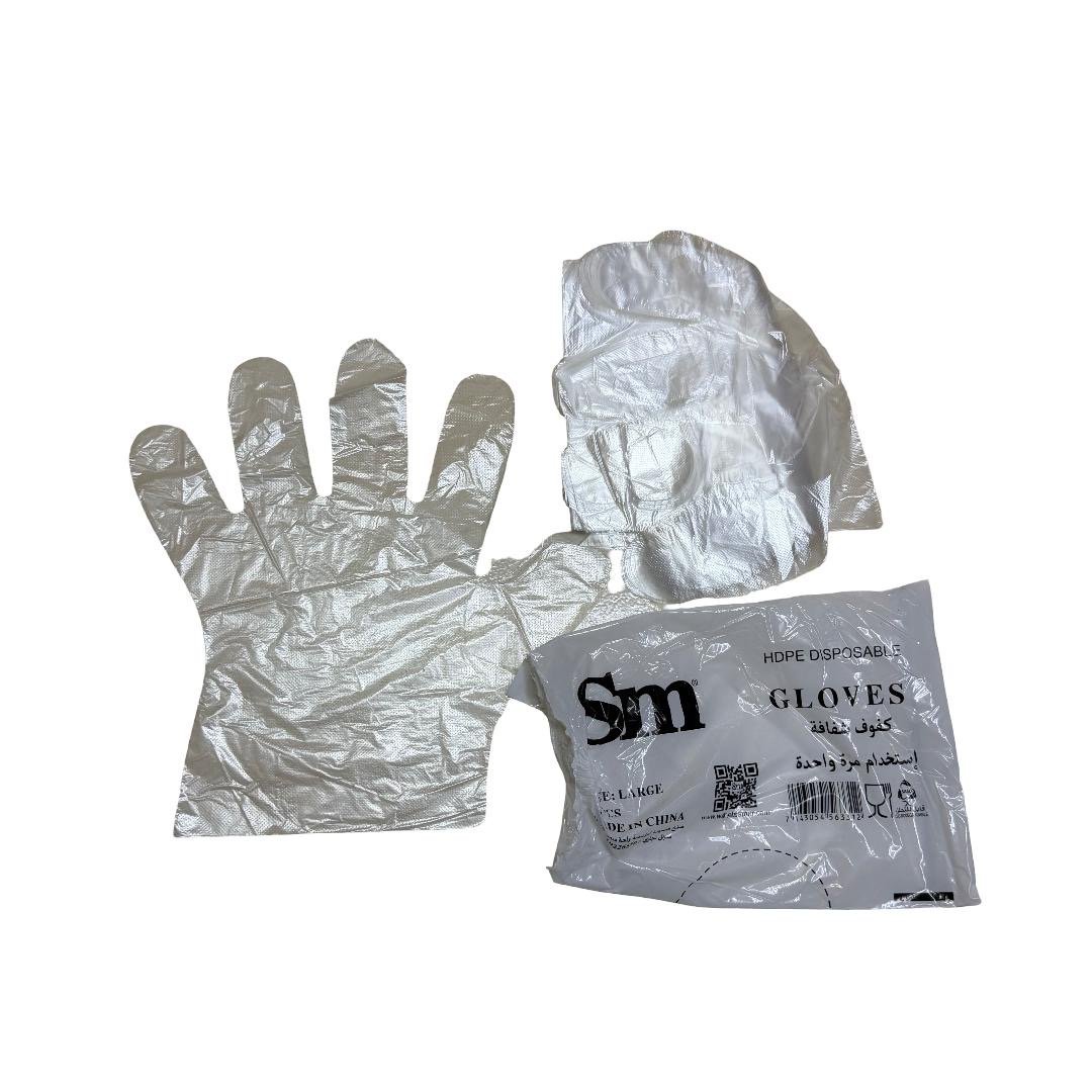 Carton of Sm Disposable Clear Plastic Gloves - Image 1