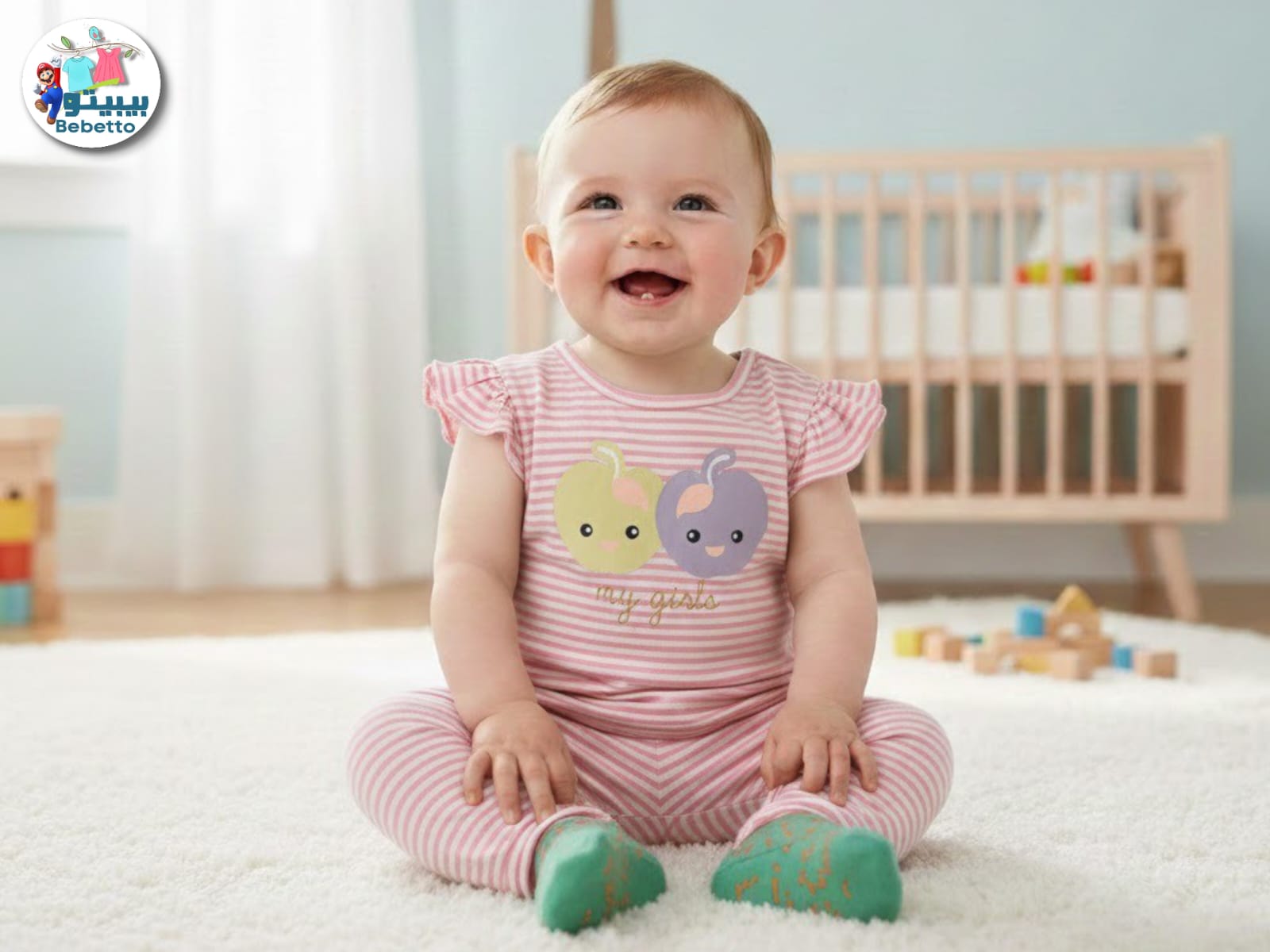 Baby girls romper and pant set 850D \ F1213641 - Image 1