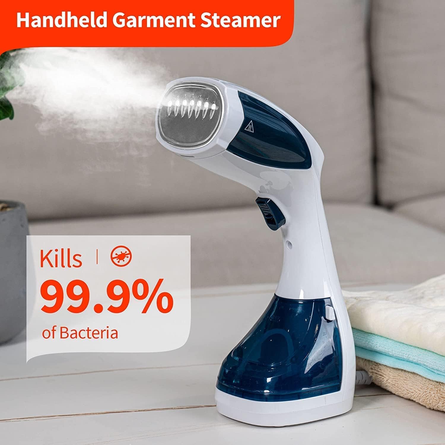 Portable Garment Steamer iron 200ml 25sec Steamer 12 min cinsistent steam Anti Calc System, Fabric Lint Remover and Universal Bottle Adaptor For Wrinkle Free & Santized Garment J41 \ E774366 - Image 7