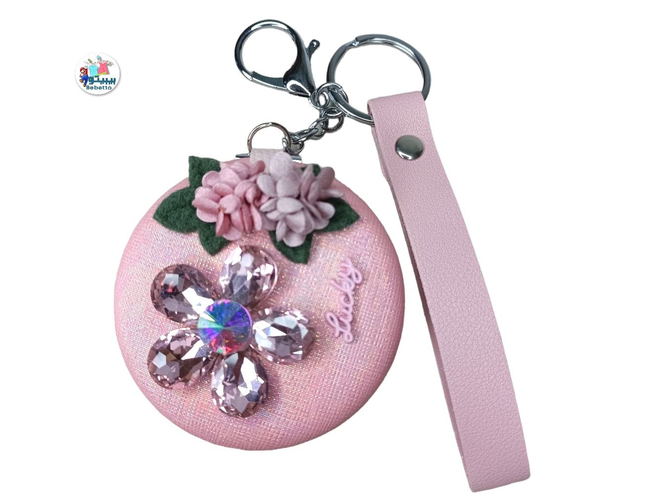 Fashion Mini round mirror Key Chain double faced folding cosmetic mirror Keychain portable Car Key Ring New Pendants Women Bag Pendant -D19 \ E0211621 - Image 3