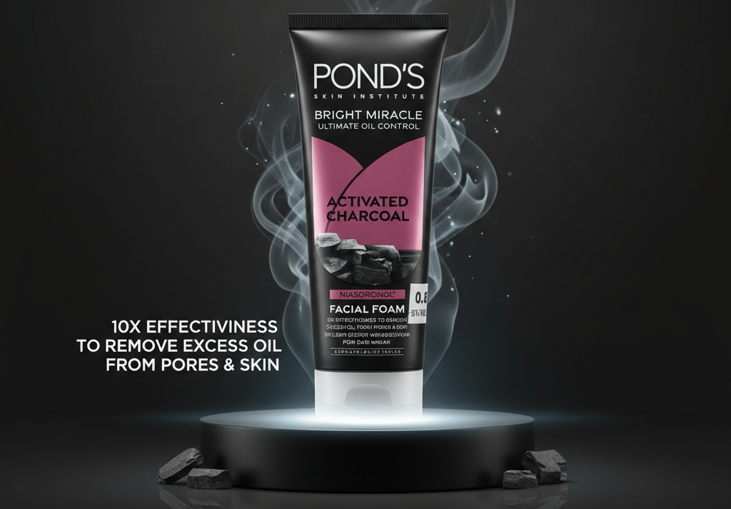 Pond's Bright Miracle Ultimate Oil Control Activated Charcoal Facial Foam 100g F41 \ 8999999053048 - Image 1