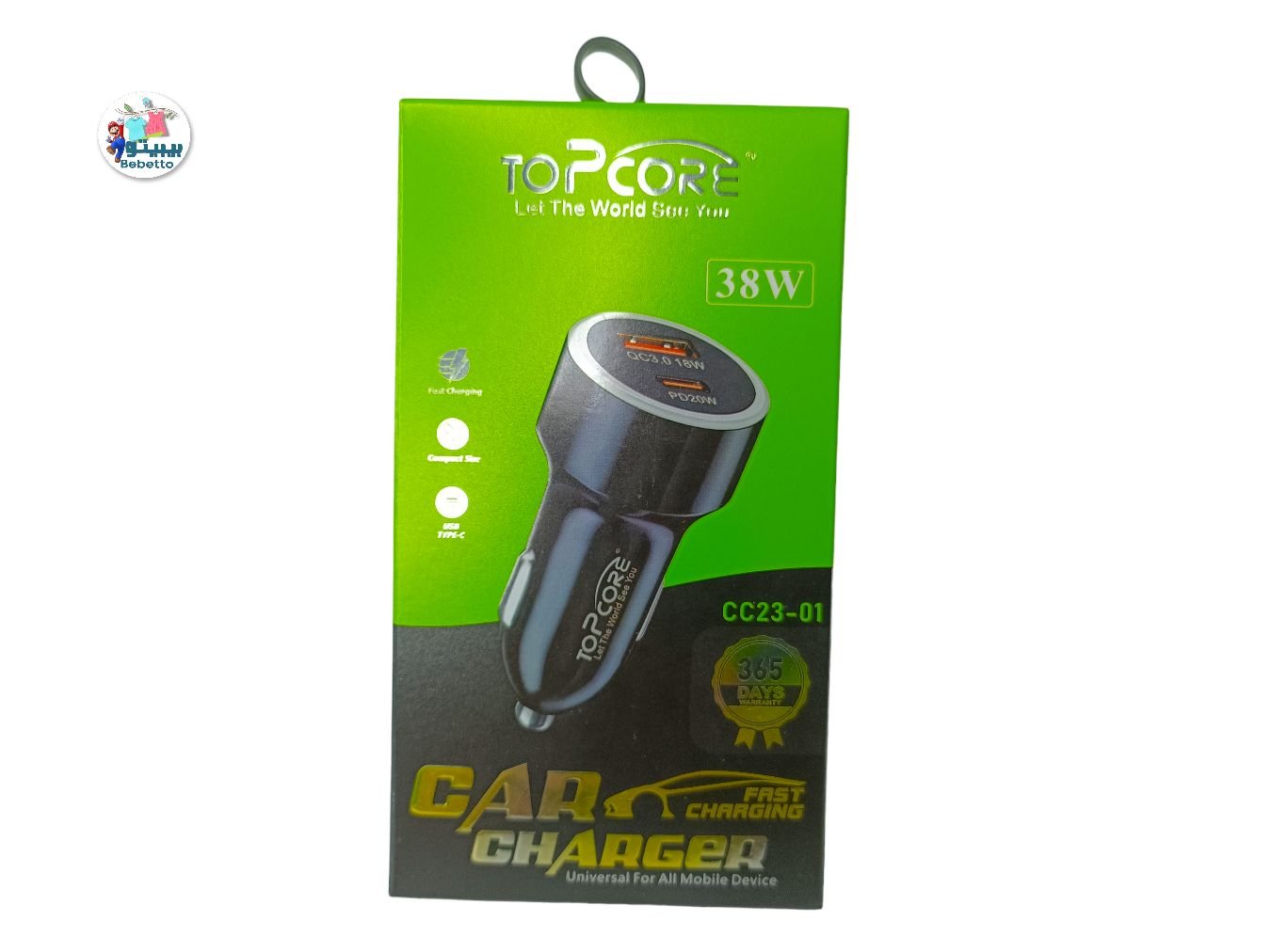 TOPCORE CAR CHARGER FAST CHARGING 38W -G41 \ E517753 - صورة 1