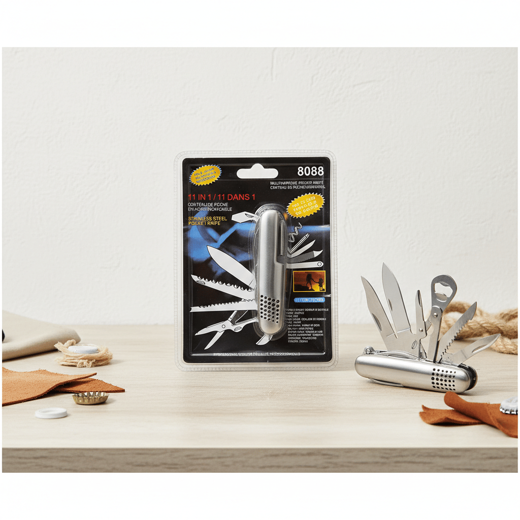 11-in-1 stainless steel multifunctional pocket knife F23 \ 8004064010014 - Image 1