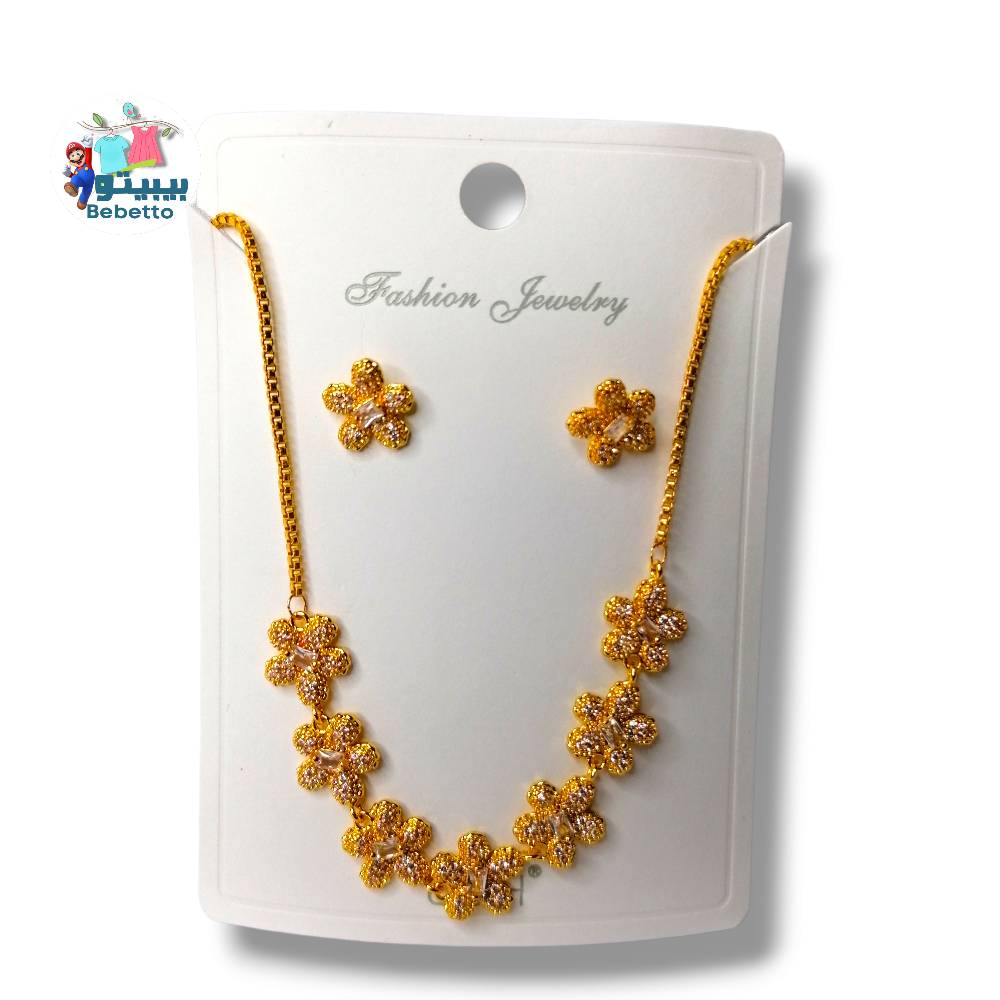 Gold Color Jewelry Sets Cute Necklace Earrings for girls & woman A8 \ D929203 - Image 2