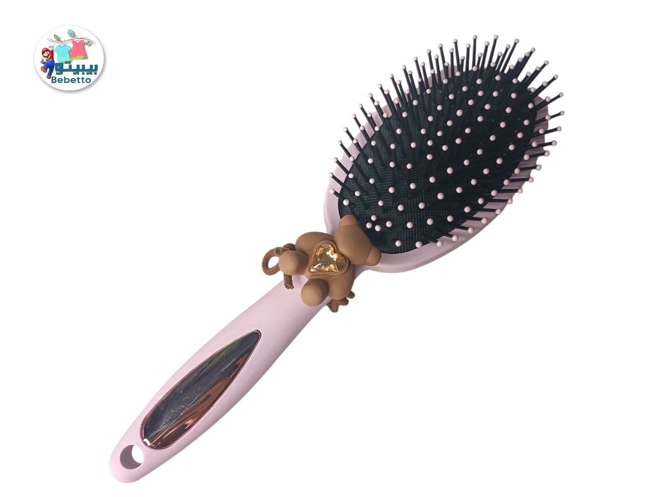 Frosted color bling bling massage comb Light Pink Round Hair Brush -F32 \ E709379 - Image 2