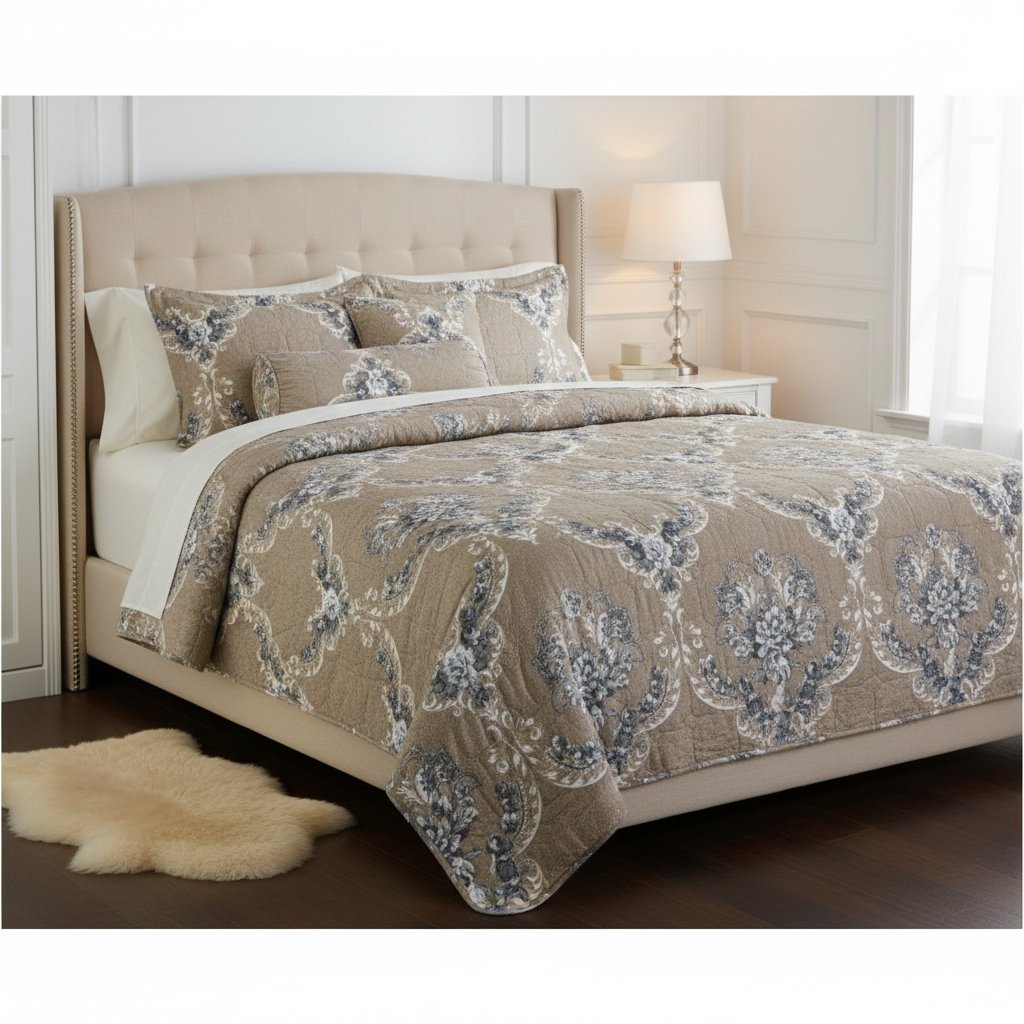 Floral patterned quilt bedspread set Z54 \ F1254584 - Image 4