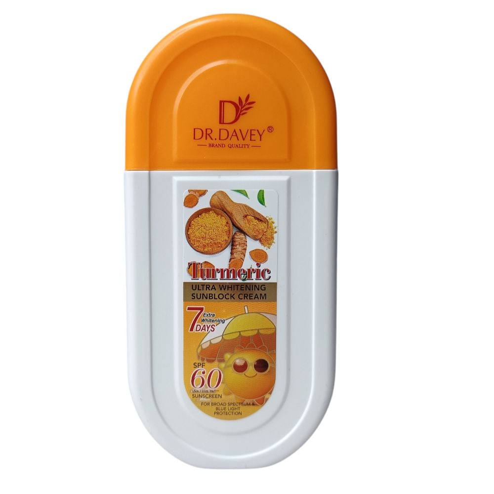 DR.DAVEY  Turmeric  ULTRA WHITENING  SUNBLOCK CREAM  7 Extra Whitening DAYS  SPF 60, 100ml B42 \ 6921199138647 - Image 2