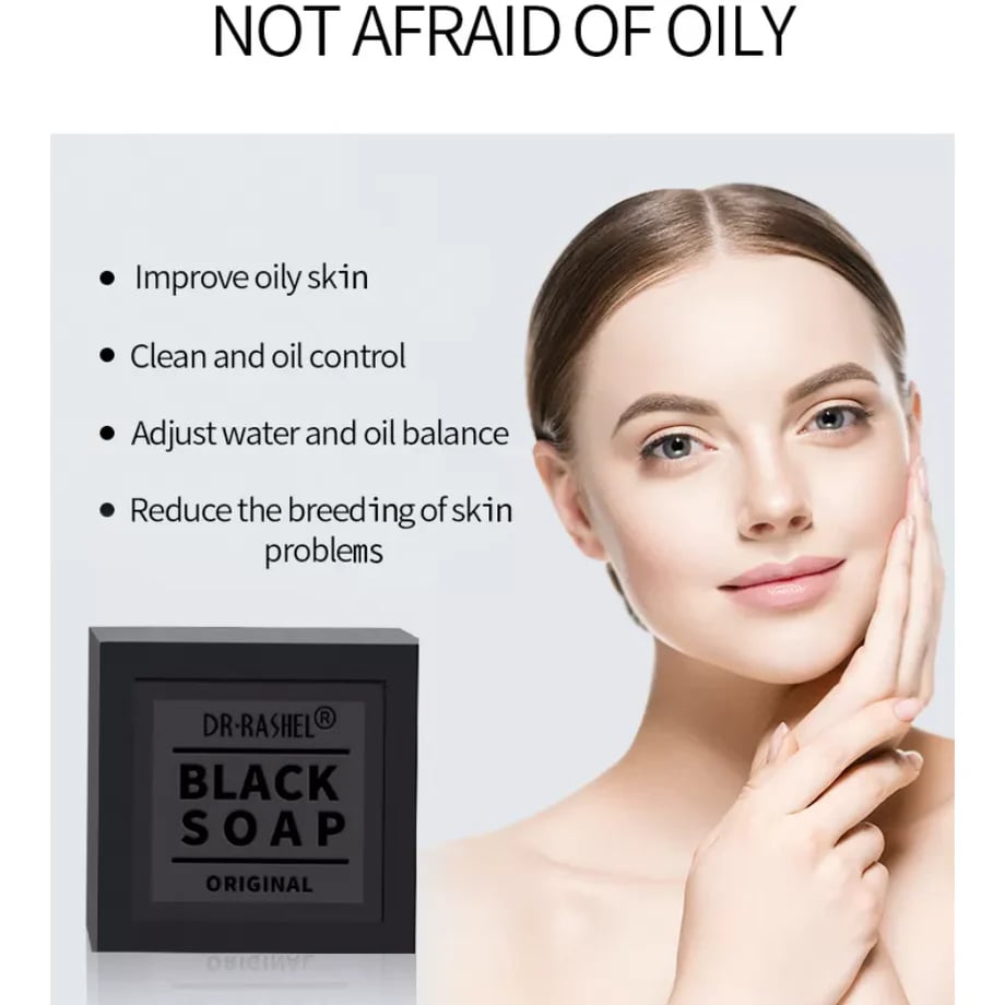Dr. Rashel Black Soap 100g Deep Cleansing & Whitening with Collagen and Charcoal - E42 \ 6971764151021 - Image 3