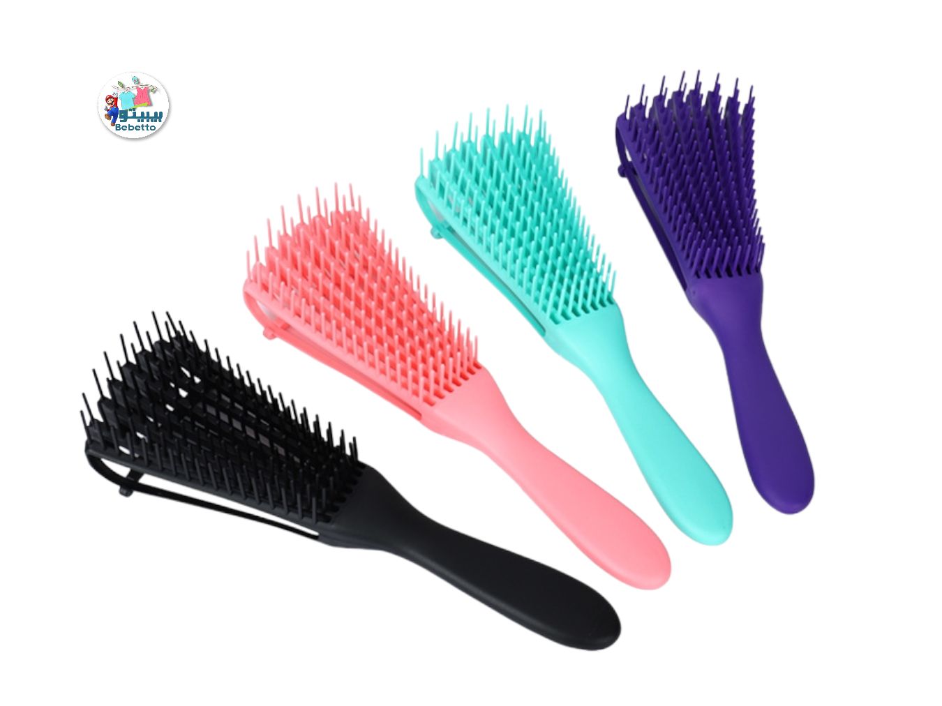 Natural Hair Detangler Brush 8 Rows Vent Detangling Brush For African America 3a To 4c Kinky Wavy Curly Coily Wet Dry Hair -F32 \ D010696 - Image 2