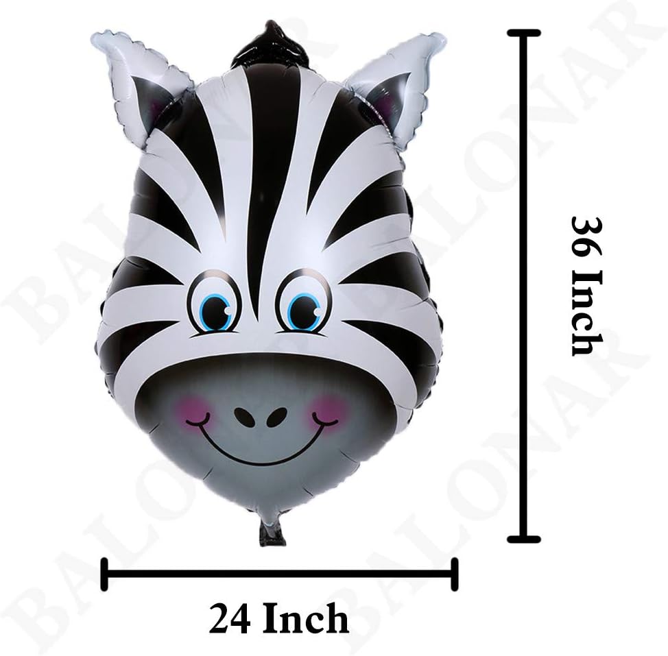 PartyCorp Animal Head Shaped Foil Balloons Jungle Theme Decoration Tiger Lion Monkey Zebra -Z67 \ D103130 - Image 4