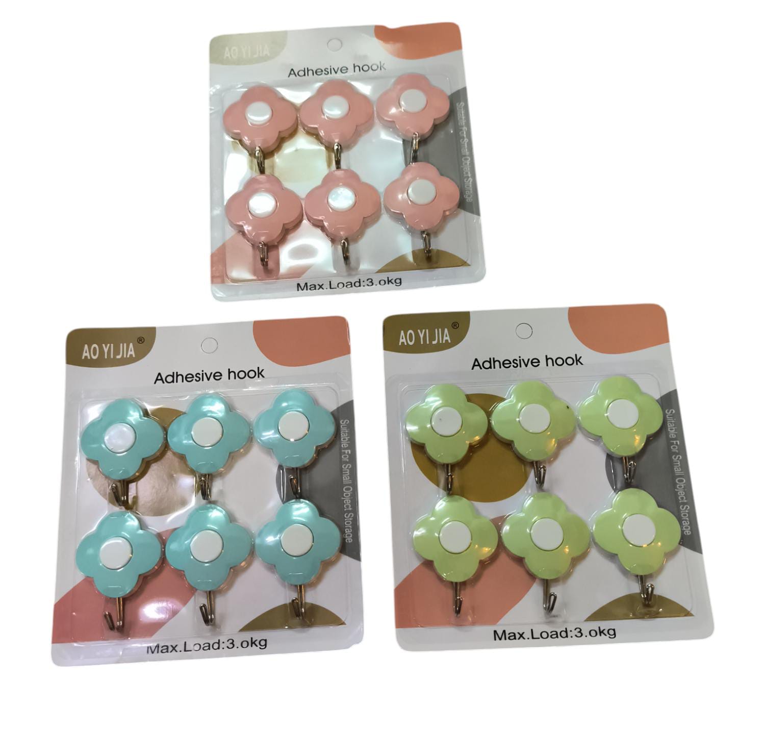 AO YI JIA brand flower-shaped self-adhesive hooks D9 \ 6927539821071 - Image 1