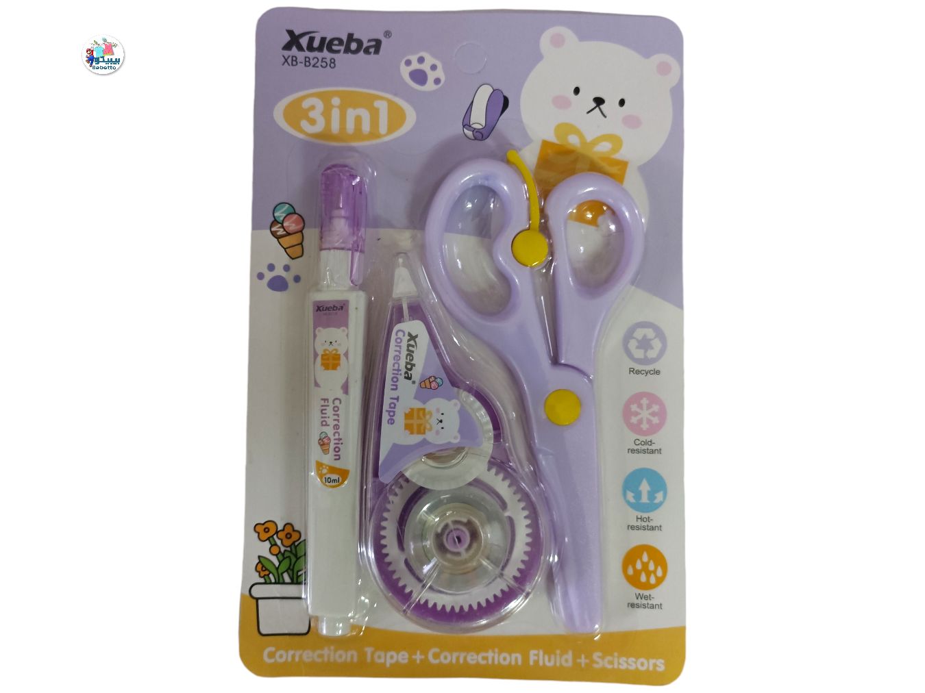 Hobby Central Cute Correction Tape and dots Glue 2 in 1, Each 3 Meters White Correction Tape 3 Metes dots Glue Great f or School and Home School Kids -D3 \ 6975632268125 - Image 1