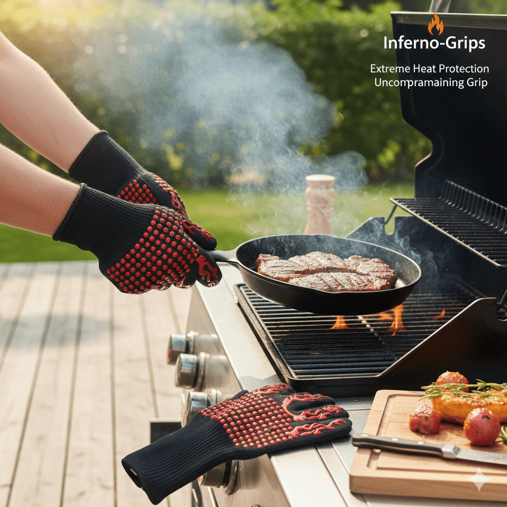 Inferno-Grips Extreme Heat Protection gloves, also known as BBQ or oven mitts 1750C \ 6914660412339 - Image 2