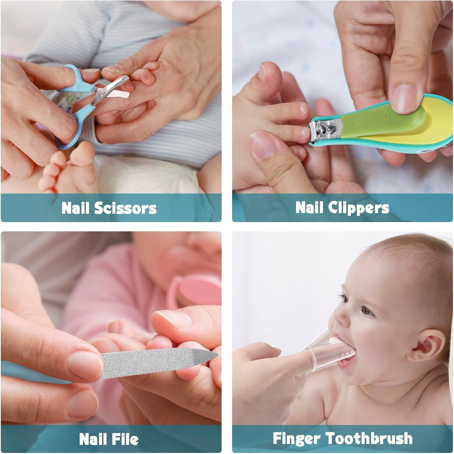 Baby Care Set, 13-Piece Nail Care Set, Baby Care Accessories, Baby First Equipment Newborn Includes Thermometer, Nasal Aspirator, Comb, Nail Scissors B18 \ D12291005 - Image 2