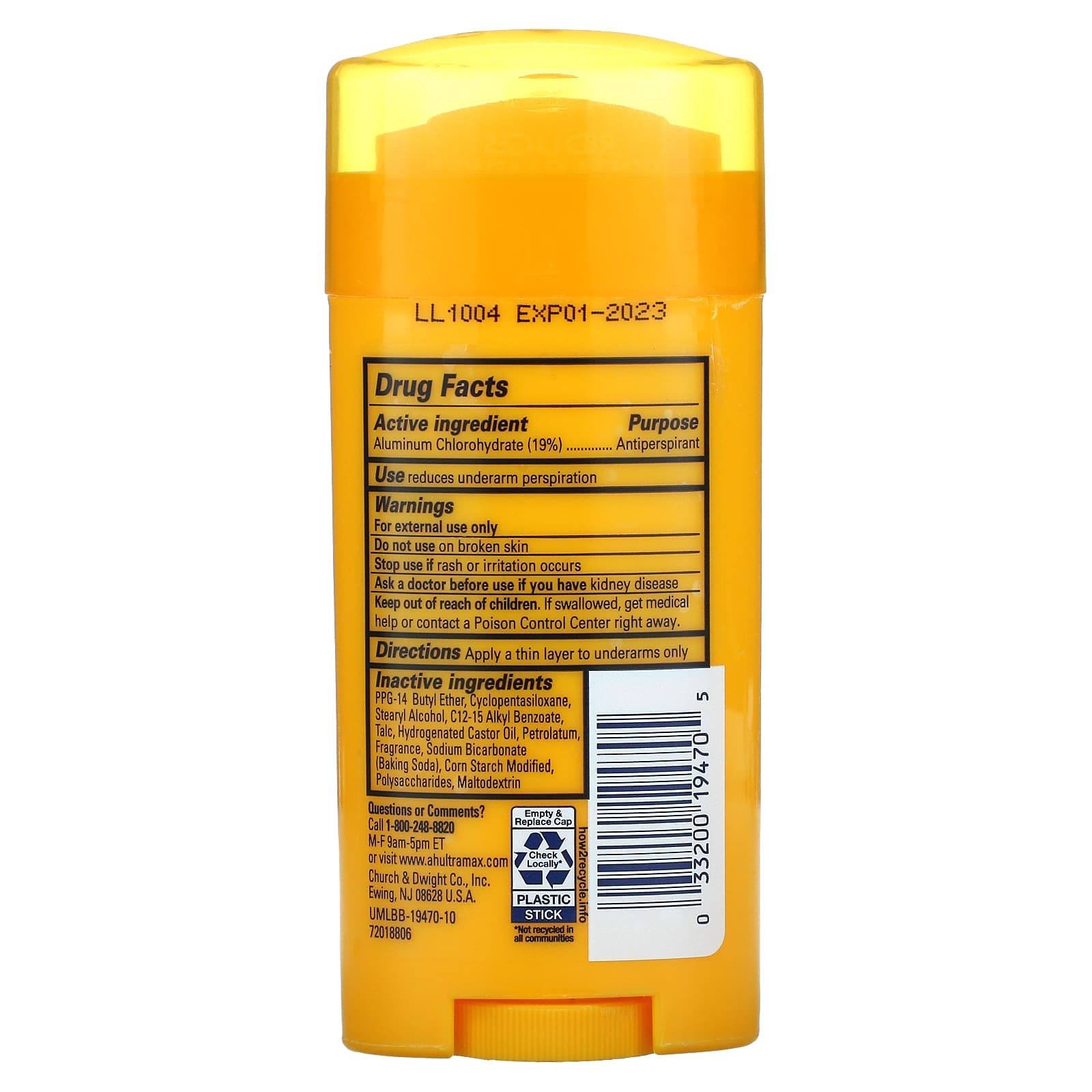  Arm & Hammer, UltraMax, Solid Antiperspirant Deodorant, Powder Fresh, 2.6 oz 73g E41 \ '033200194705 - Image 4