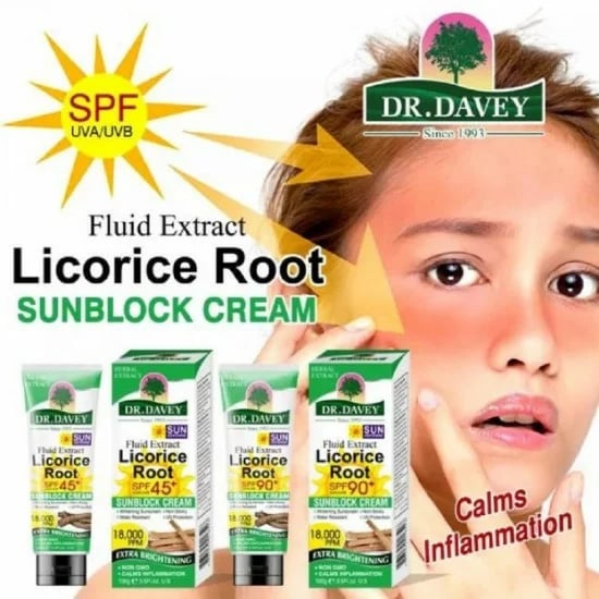 Dr. Davey Sunscreen Cream SPF 90 with Licorice Extract - 100 gm - Sunscreen Cream E42 \ 6921199119516 - صورة 4