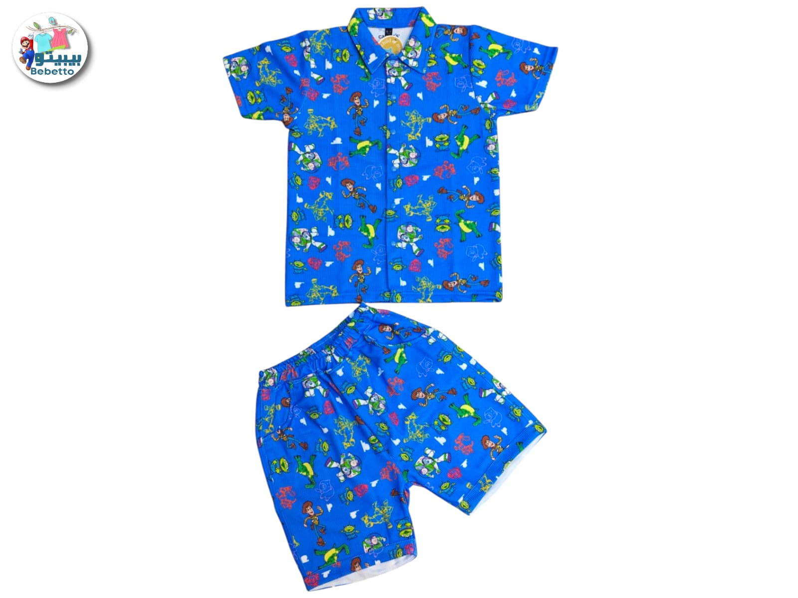 two-piece button-up shorts set 700D \ G125733 - Image 1