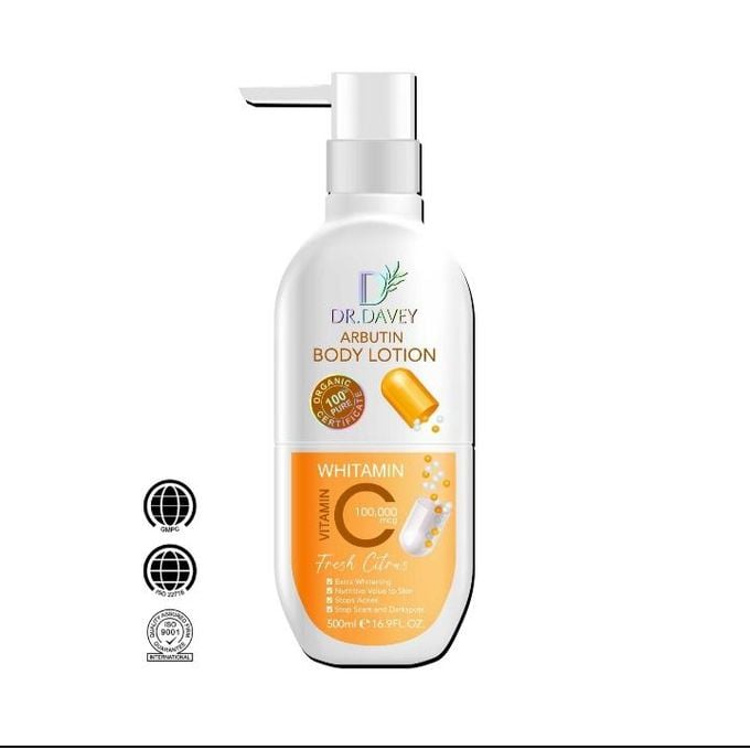 Dr. Davey Arbutin Body Lotion Vitamin C Whitening 500ml C44 \ 6921199120451 - صورة 2